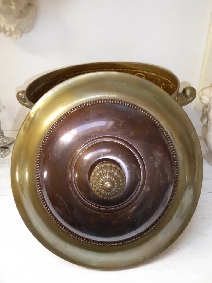 Jugendstil Bowle Bowletopf Kupfer / Messing um 1900 - Bild 4 von 4