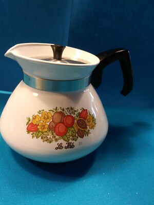Vintage CORNING WARE CORELLE Tea Pot P-104 Spice of Life Le The Cups 