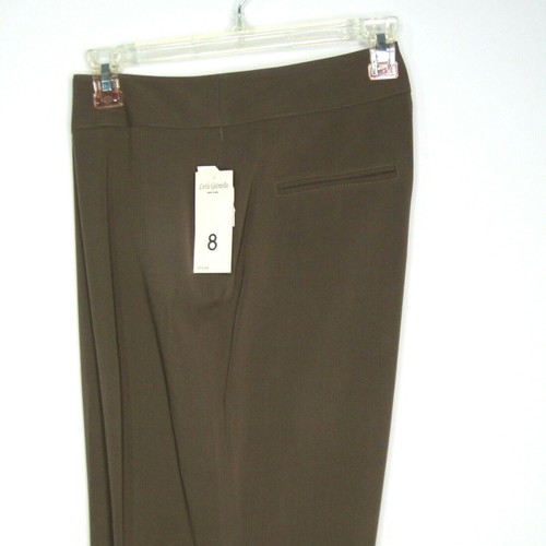 New Lena Gabrielle Pants Brown Straight Leg Cropped Pants Leg Detail - Picture 4 of 9