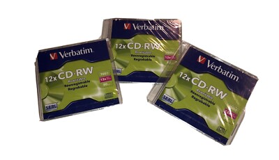 Verbatim CD-RW 700MB 12X High Speed 3 Pack Slim Case