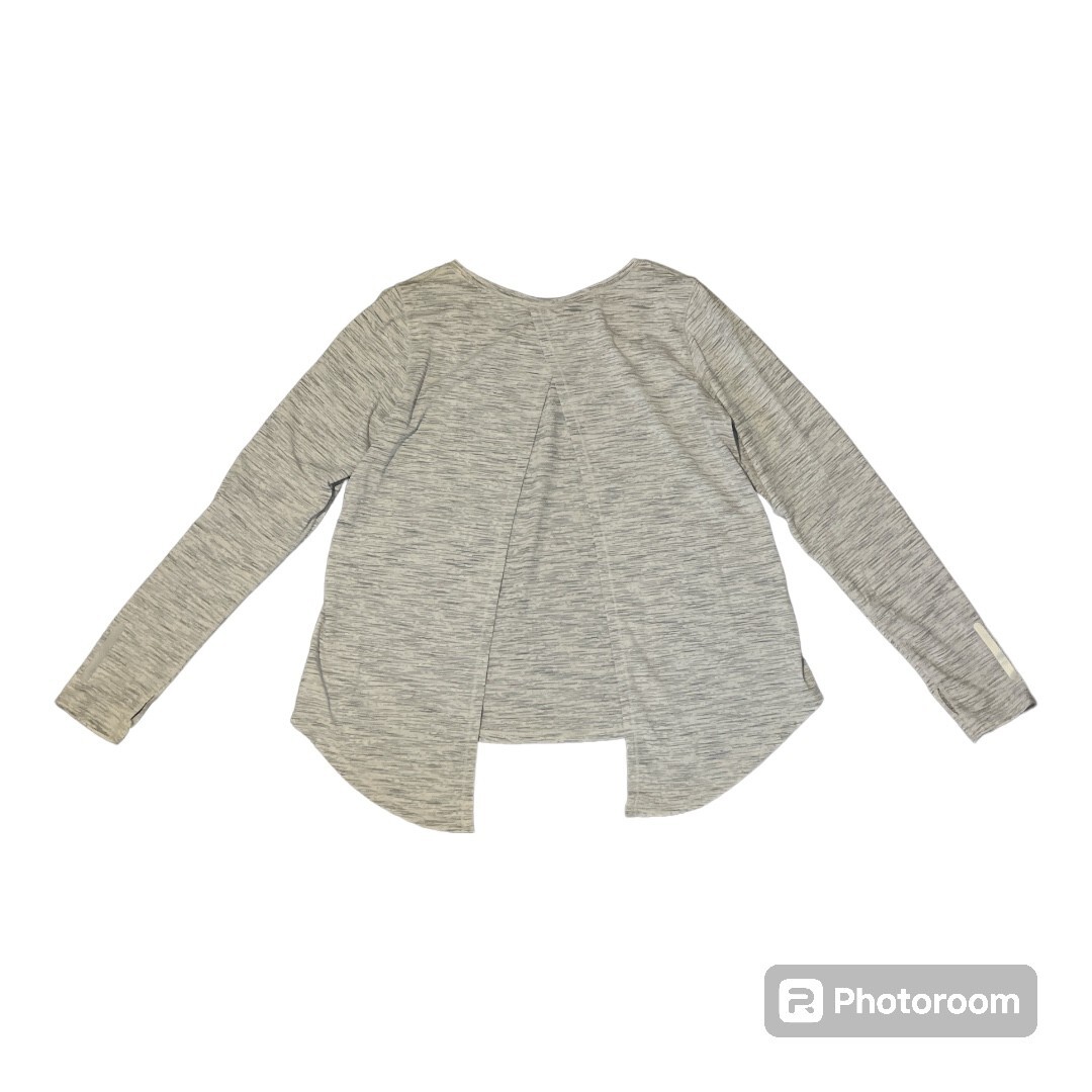 Zyia Active White Gray Split Back Long Sleeve Top… - image 5