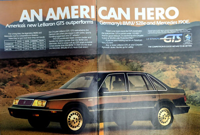 1986 Chrysler Le Baron GTS An American Hero Outperforms 529e Vintage Print Ad