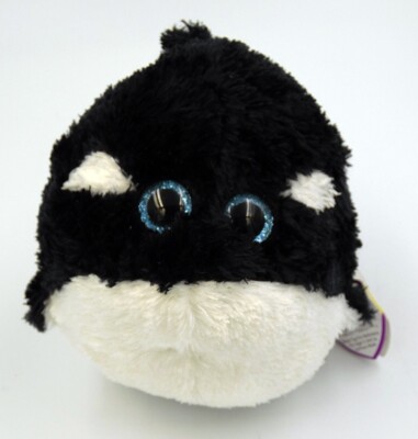 NEW TY Beanie Ballz Splash The Orca Killer Whale Stuffed Plush