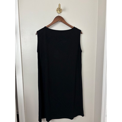 Vestido túnica Eileen Fisher sin mangas viscosa negra spandex capas mínimas pequeñas - Imagen 6 de 12