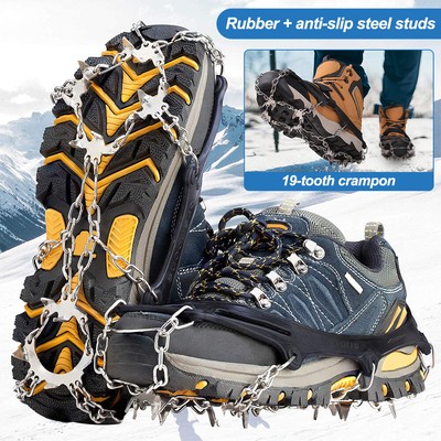 Ice Crampons Snow Grips Anti Slip On Over Shoe Boot Studs Cleats Spikes Grippers