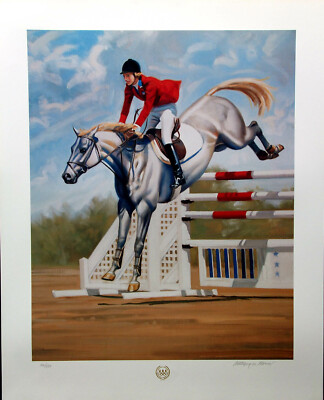 Alanzo ''Equestrian'' Lithograph 28''x 22'' Signed Limited Edition 1992 Olympics art
