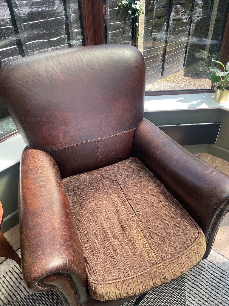 2x ExcellentQuality Tetrad Brown Leather Armchairs eBay