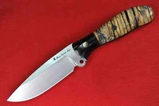 Busse Custom Game Warden 2 .175” Satin INFI, Black G10 G-rexed Marble Stone