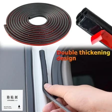 16Ft 5M Car Door Rubber Seal Trunk Hood Sealing Strip EPDM Noise Weather Strips