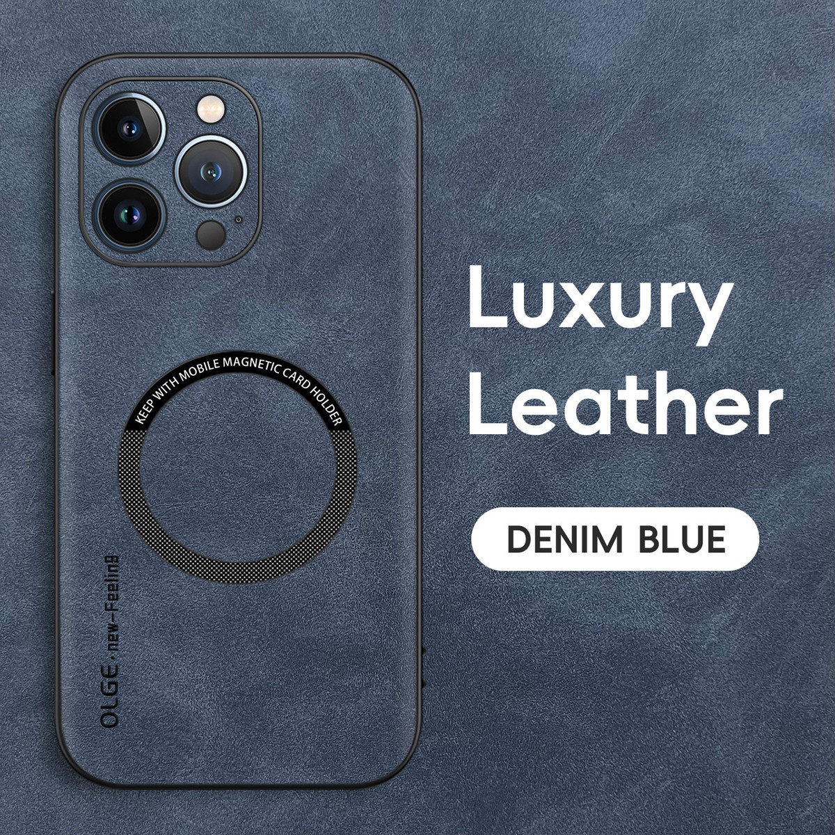 For iPhone 17 Pro Max 16e 15 14 13 12 Luxury Leather Magnetic