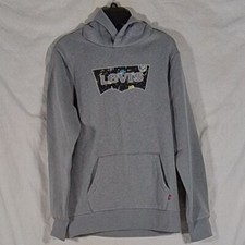 Boy's Levi's Fleece Batwing Logo Hoodie - Large - Grey - NWT - Free Shipping