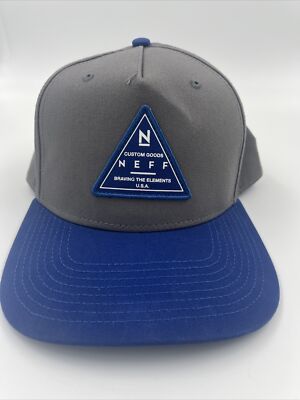 Neff Customs Goods Braving The Elements Snapback Hat Adjustable Blue & Grey NEW