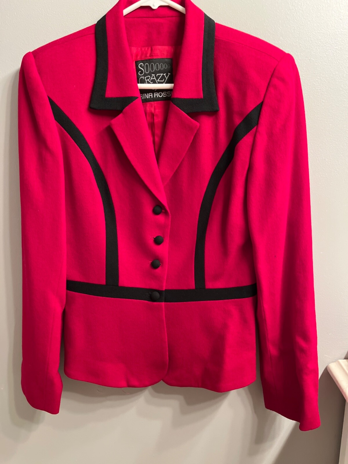 Beautiful red black Rina Rossi women s blazer jacket Gem
