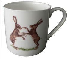 Hares 1 pint bone china mug. Hares design all around this large mug