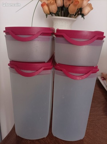Lot 6 Boîtes Modulaires Tupperware – Transparent, Couvercle à Pression (Occasion)