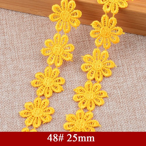 13/15/25mm Guipure Embroidered Daisy Flower Lace Trim Sewing and Embellishment - Picture 59 of 63