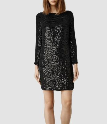 charcoal grey long dress Plus Size Formal Long Sleeve Beaded Dress MGNY 71805 main image 1