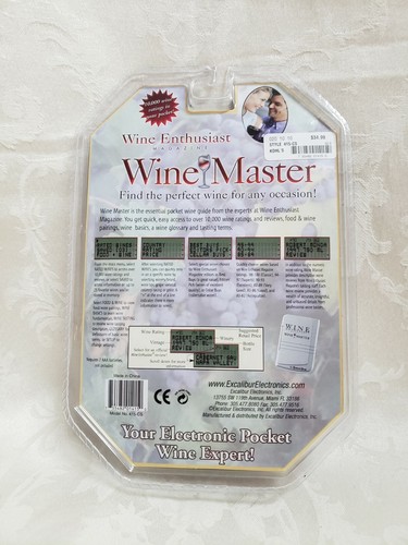 Wine Enthusiast Magazine Electronic Wine Pairing Pocket Guide Master X010 - Picture 4 of 5