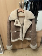 Mary Quant Sheepskin Jacket Sz 14 Beige Warm Real Sheepskin