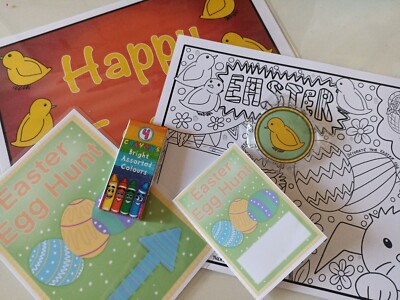 Handarbeit, Ostereiersuche Activity Pack, Küken, Tischset, A4, Kinder, Ostern