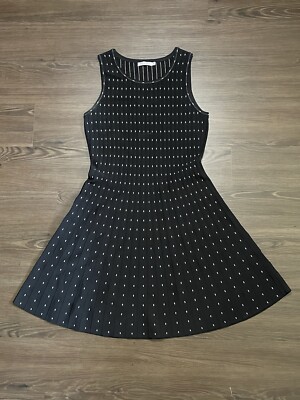 Adore Medium Black/White Sleeveless Viscose/Nylon Stretch Blend Dress