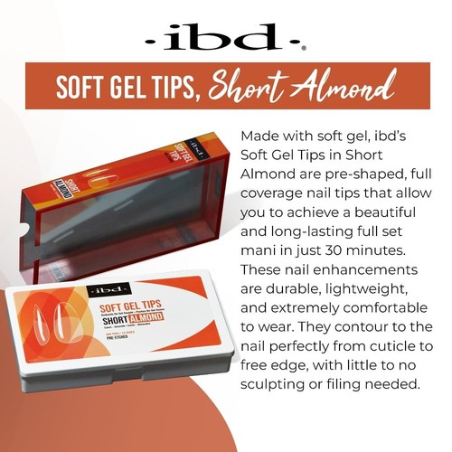 ibd Soft Gel Tips Box - Short Almond (504pcs 10 sizes) - Picture 2 of 7