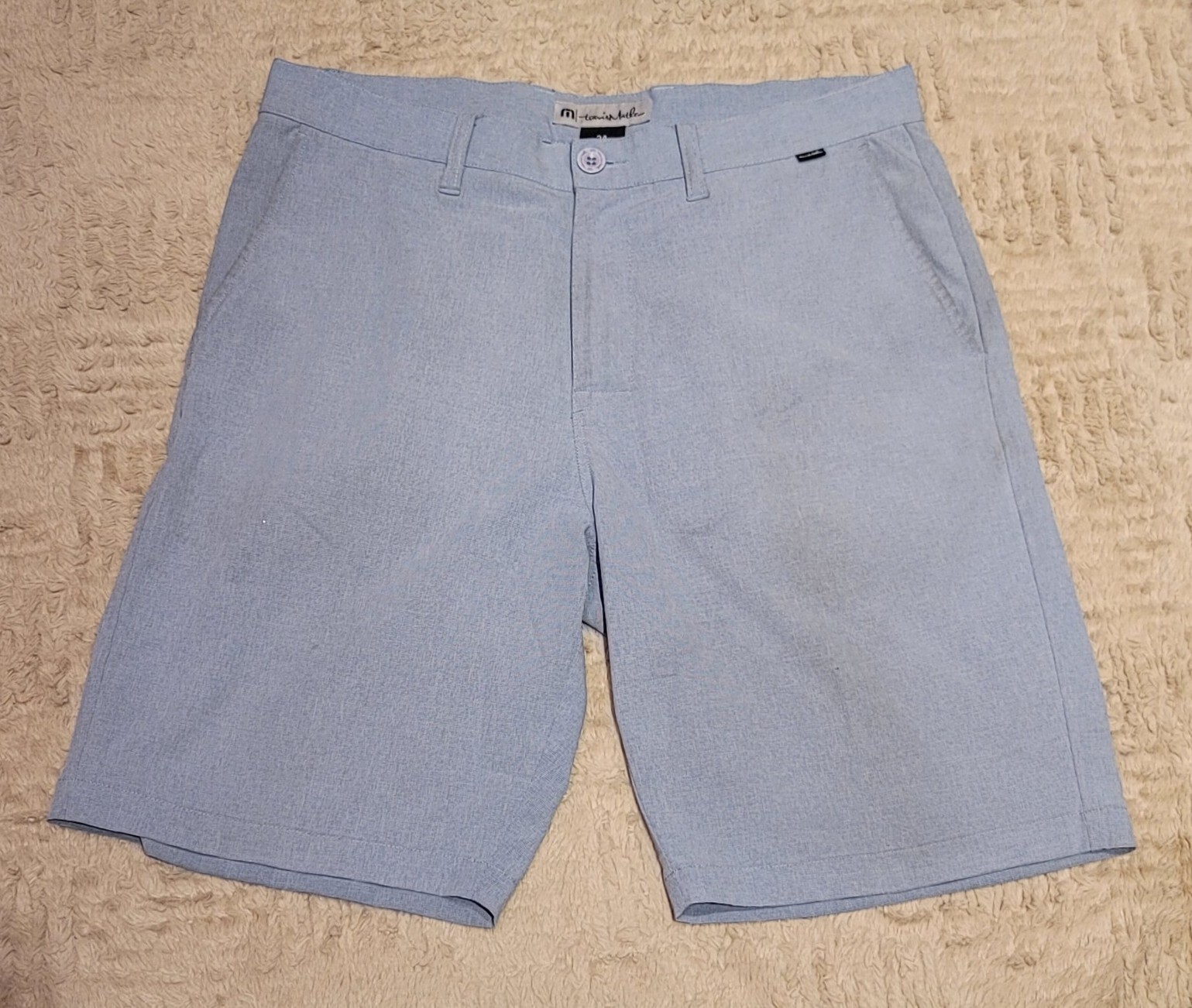 Travis Mathew Mens Hybrid Golf Shorts Size 34 Blue Board Bermuda