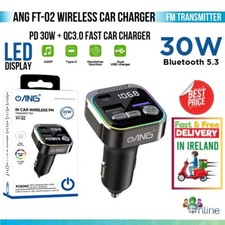 ANG FT-02 30W With FM Transmitter Car Charger Bluetooth 5.3 Wireless Type-C