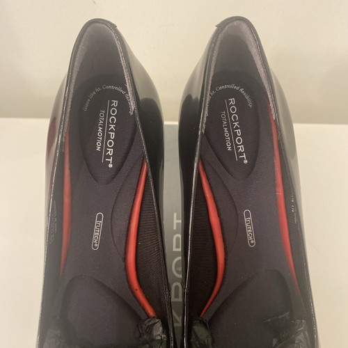 NIB Rockport Total Motion Pumps Heels Shoe Black Patent Leather Pointed Toe 8W - Picture 4 of 13