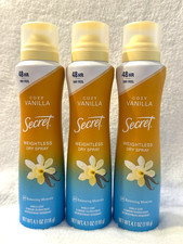 Set of 3  Secret Dry Spray Deodorant  Cozy Vanilla Scent  3 x 4.1 oz  NEW 