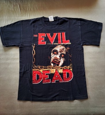 Evil Dead Vintage Y2K Horror Film Movie Screen Stars Black 2001 T-shirt Size L