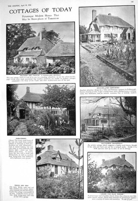 Alter 1930 Landhaus Bracken Reet Dächer Mode Eidechsenhaut Schal Leder 20.