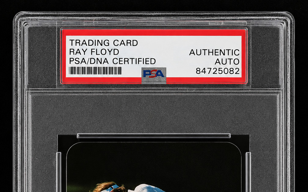 Signed Ray Floyd 1987 Fax Pax Golf Rookie Card 1976 Masters Champion RC Auto PSA view 3