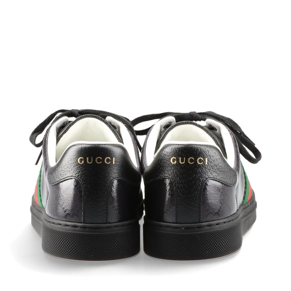 Baskets Gucci GG Crystal Vinyl Cuir US7 Homme s Noir 760775 Sherry Line