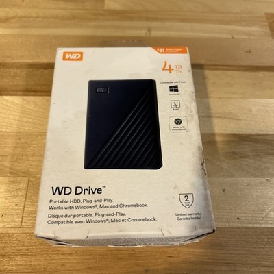 Western Digital WD Drive 4 TB for Windows/Mac + Chromebook Sealed W/Package Wear