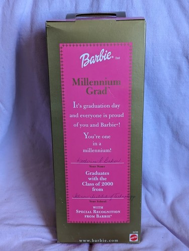 2000 Graduation Barbie Special Edition Millennium Graduate Black Gown new 25708 - Picture 2 of 3