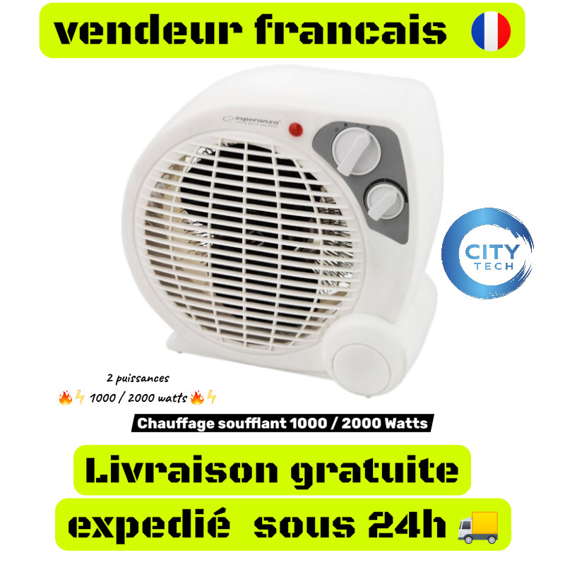 Chauffage soufflant thermique rapide pour réchauffer instantanément les pièces froides