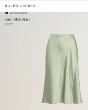 LAUREN RALPH LAUREN SATIN MIDI SKIRT NEW WOMEN'S SIZE 12