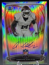 2014 Bowman Chrome Gold /75 Aaron Colvin #17 Auto RC Oklahoma