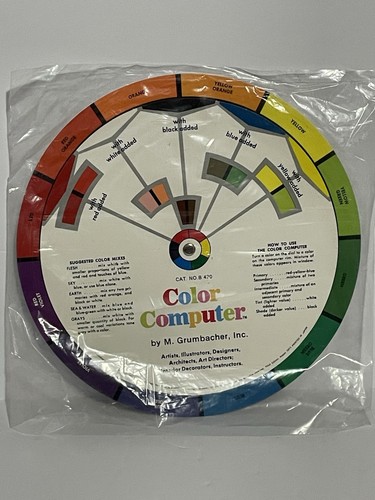 Vintage M. Grumbacher Color Computer Double Sided Circular Color Wheel EUC LOOK