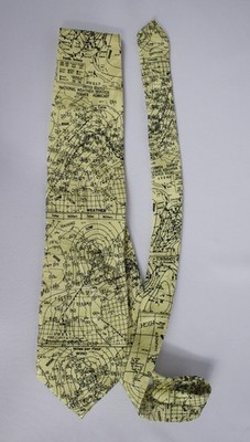 Weather Map Forecast 100% Silk Necktie Museum Artifacts Meteorology