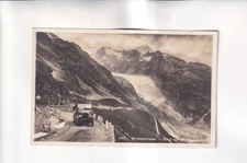 G224) Cartolina, GRIMSELSTRASSE - vista GHIACCIAIO DEL RODANO con vecchia AUTO