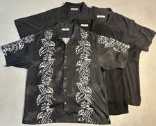 Bulk Sale 4- Tommy Bahamas Men’s Size XL Silk Dress Shirts, Black 