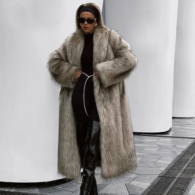 Winter Imitation Fox Fur Coat Long Loose Eco-friendly Hair