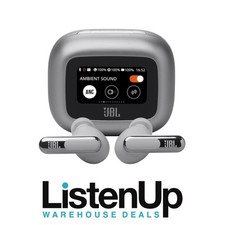 JBL Live Beam 3 True Wireless Noise-Cancelling Closed-Stick Earbuds Silver 