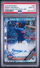 2019 BOWMAN PROSPECT AUTOS CHROME #RM RONNY MAURICIO 274/299 PSA 10 AUTO