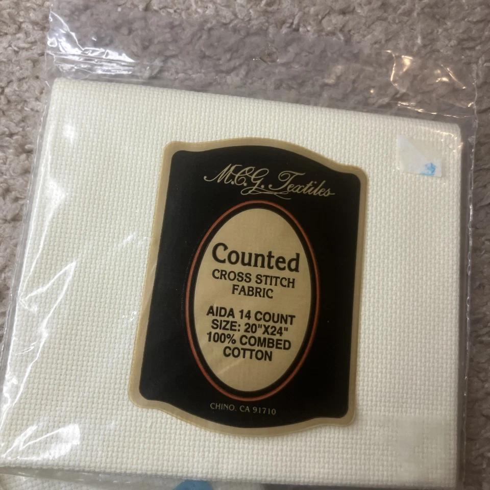 Lot Of 3 MCG Textiles 14 ct Ivory 20 x 24” Placemat Cross Stitch Fabric New - Image 4 of 4