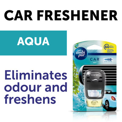 Ambi Pur Aqua Car Vent Air Freshener Starter Kit (7.5 ml) Eliminates Odour