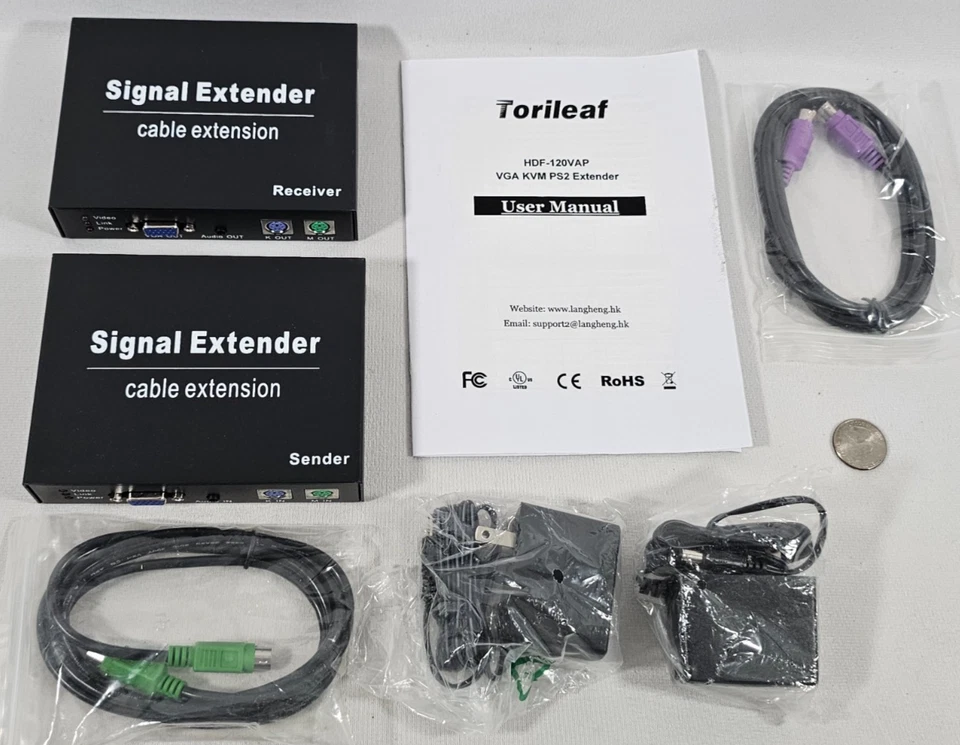 1080p @60hz VGA KVM Extender Over Cat5e/6/7 Network Cable Up to 394FT No Latency - Image 2 of 4