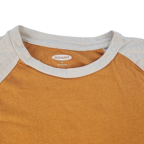 Vecchia camicia marina donna media baseball giallo senape panna manica 3/4 colorblock - Foto 4 di 12
